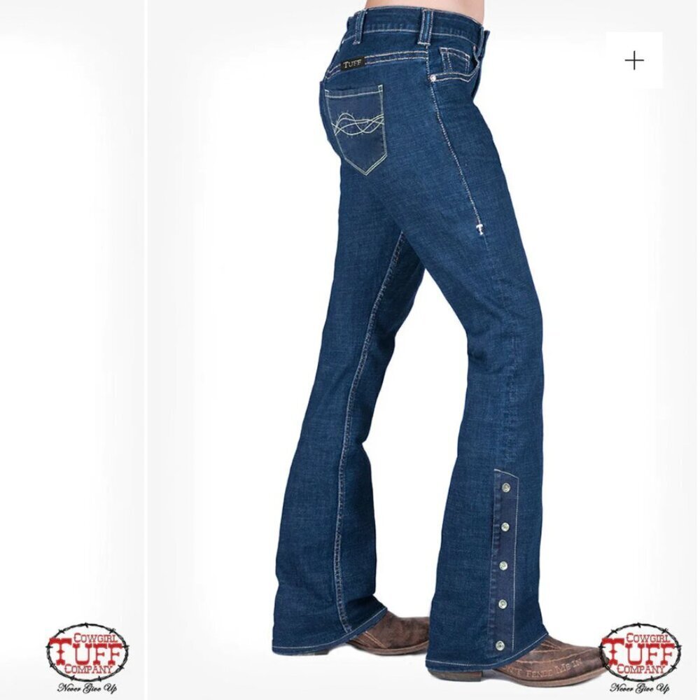 COWGIRL TUFF‎ CO Button Bottom Flare Oh Snap Jeans